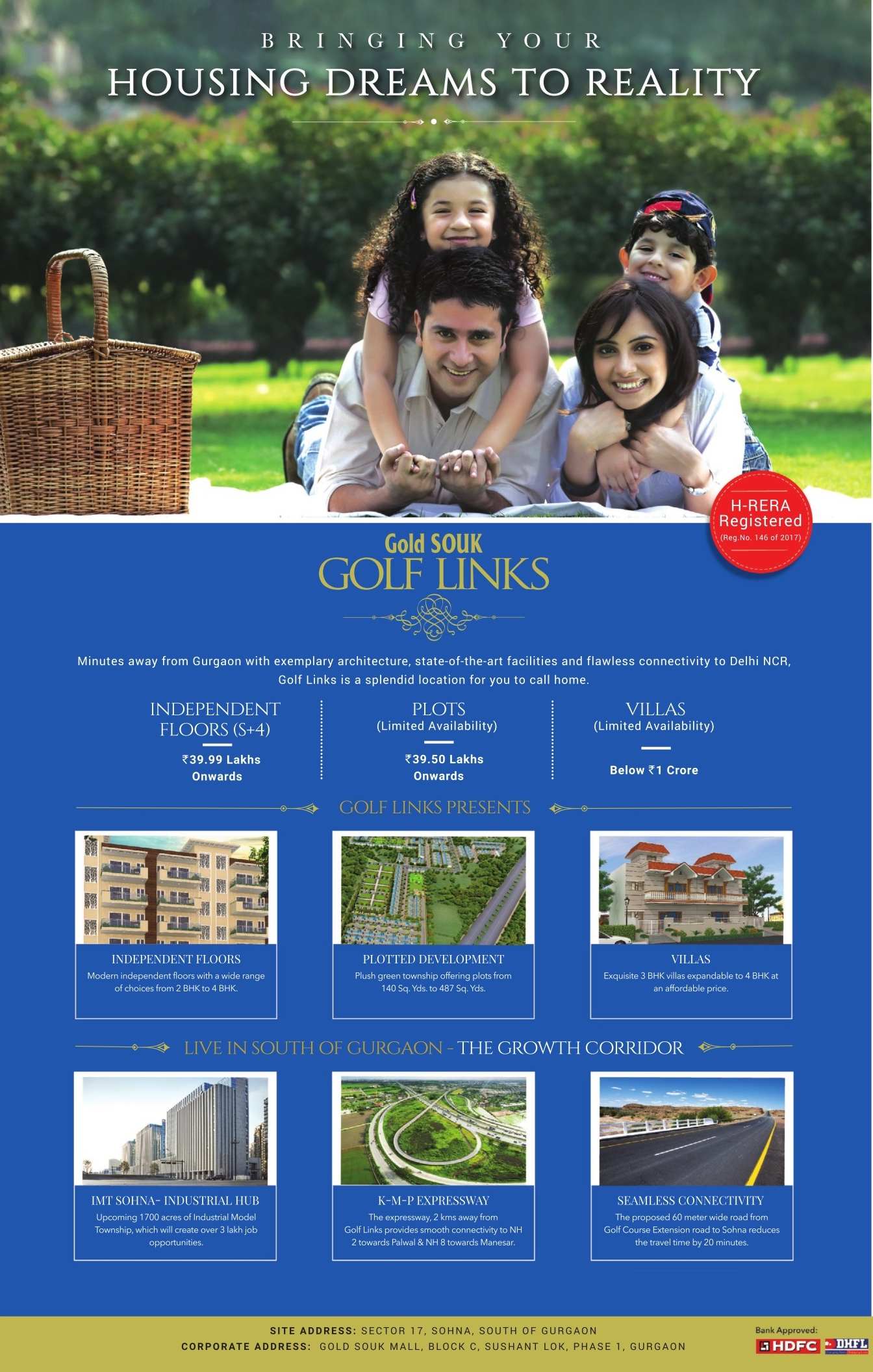 Bring your Housing Dreams to Reality at Gold Souk Golf Links in Sohna